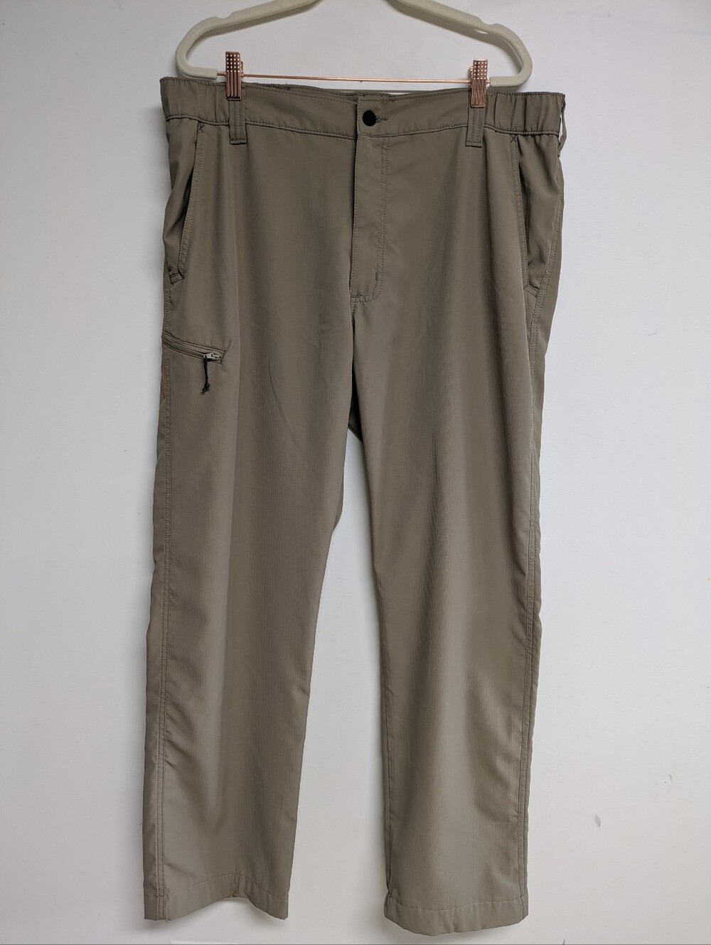 Wrangler Men's Straight Leg Twill Outdoor Lightweight Pants Khaki Size 36x32